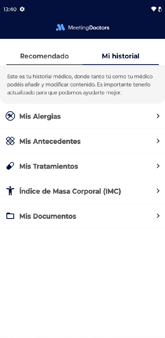 My Health - Medical History feeds